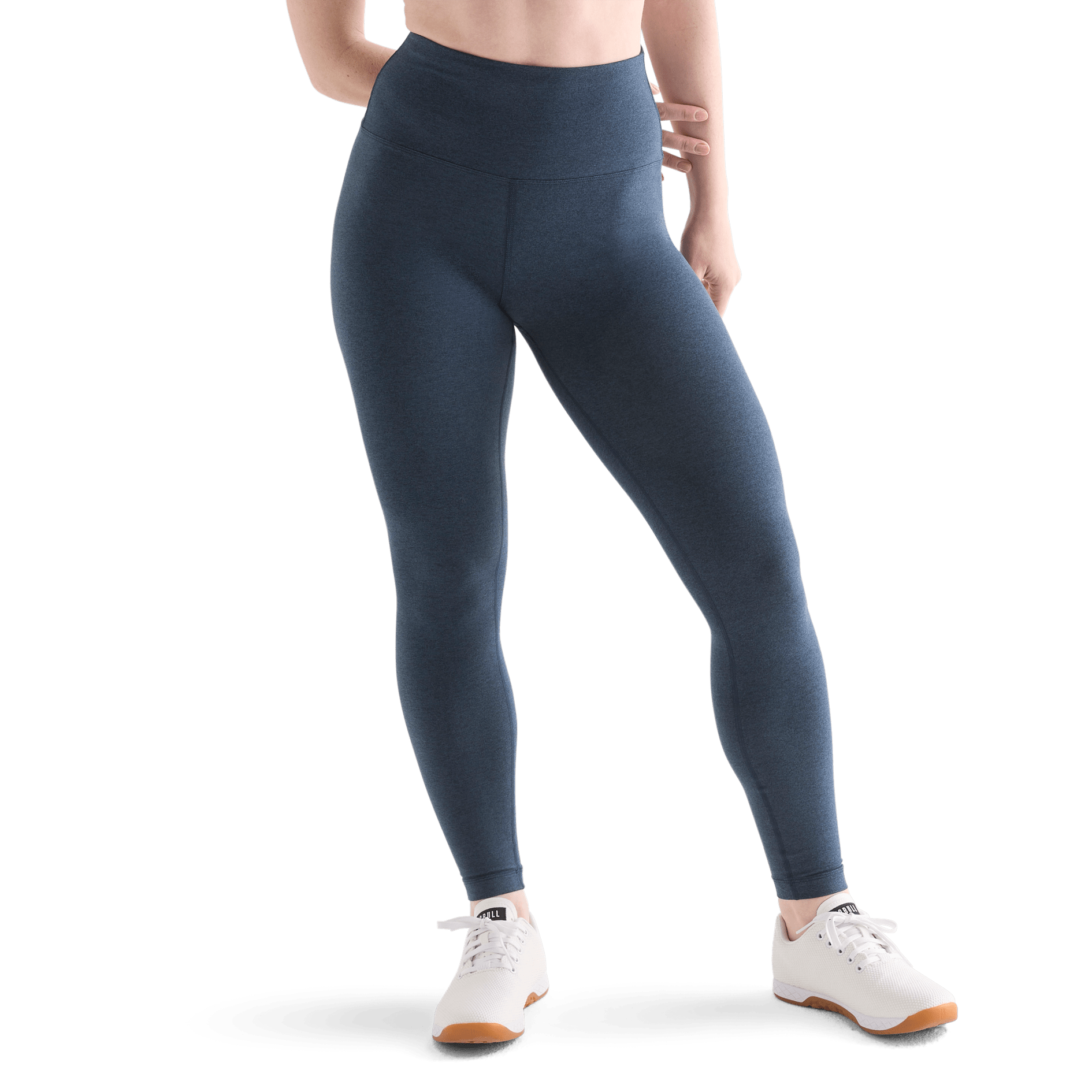 Women's Midnight Heather Matte High-Rise Matte Tight Front Angle