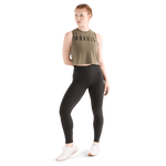 Women's Black Matte High-Rise Matte Tight 28" Front Full Body Angle