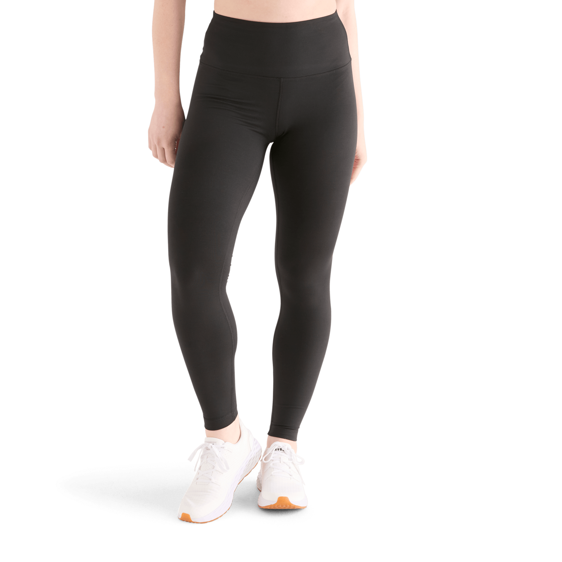 Women's Black Matte High-Rise Matte Tight 28" Front Angle