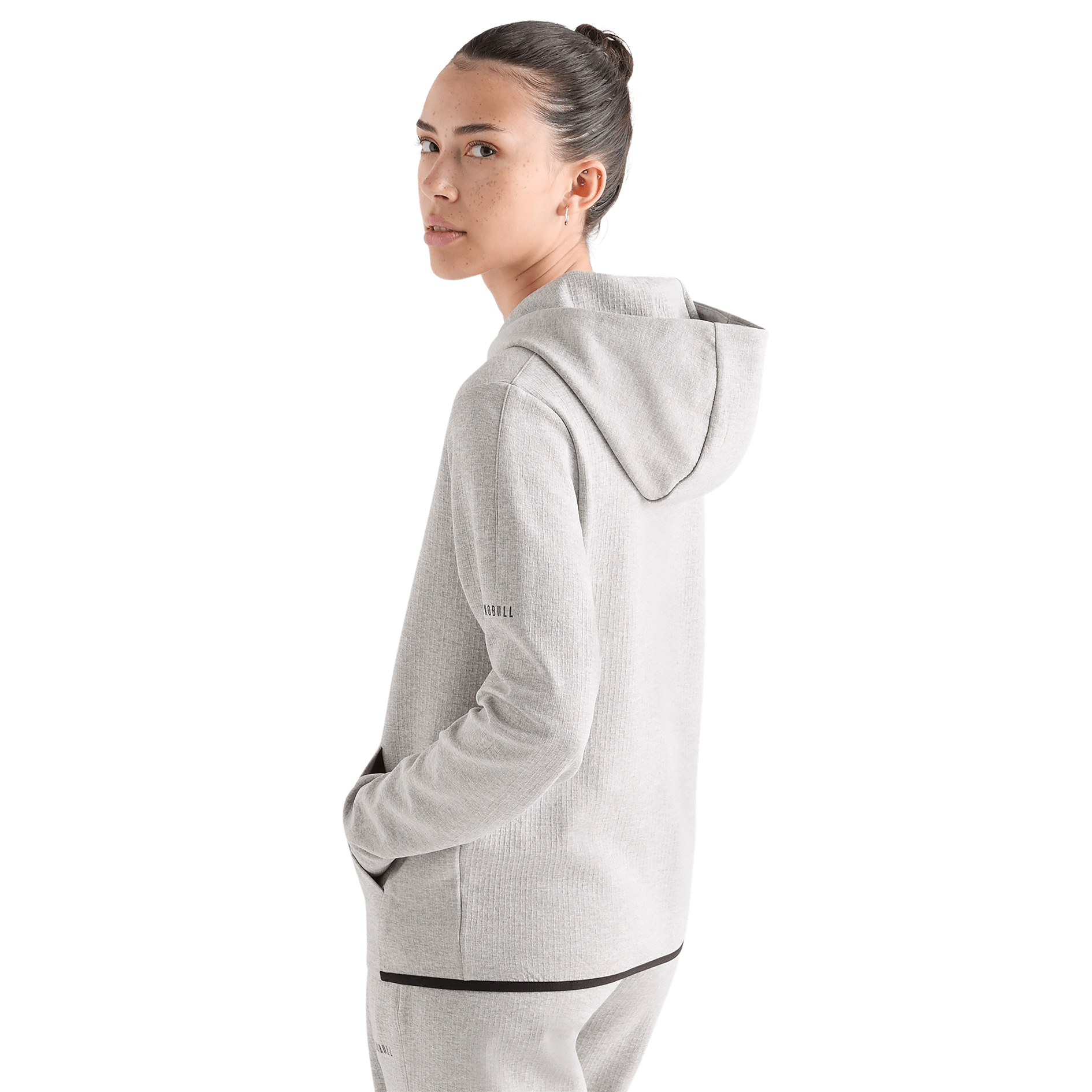Women's Heather Grey Drive Hoodie Back