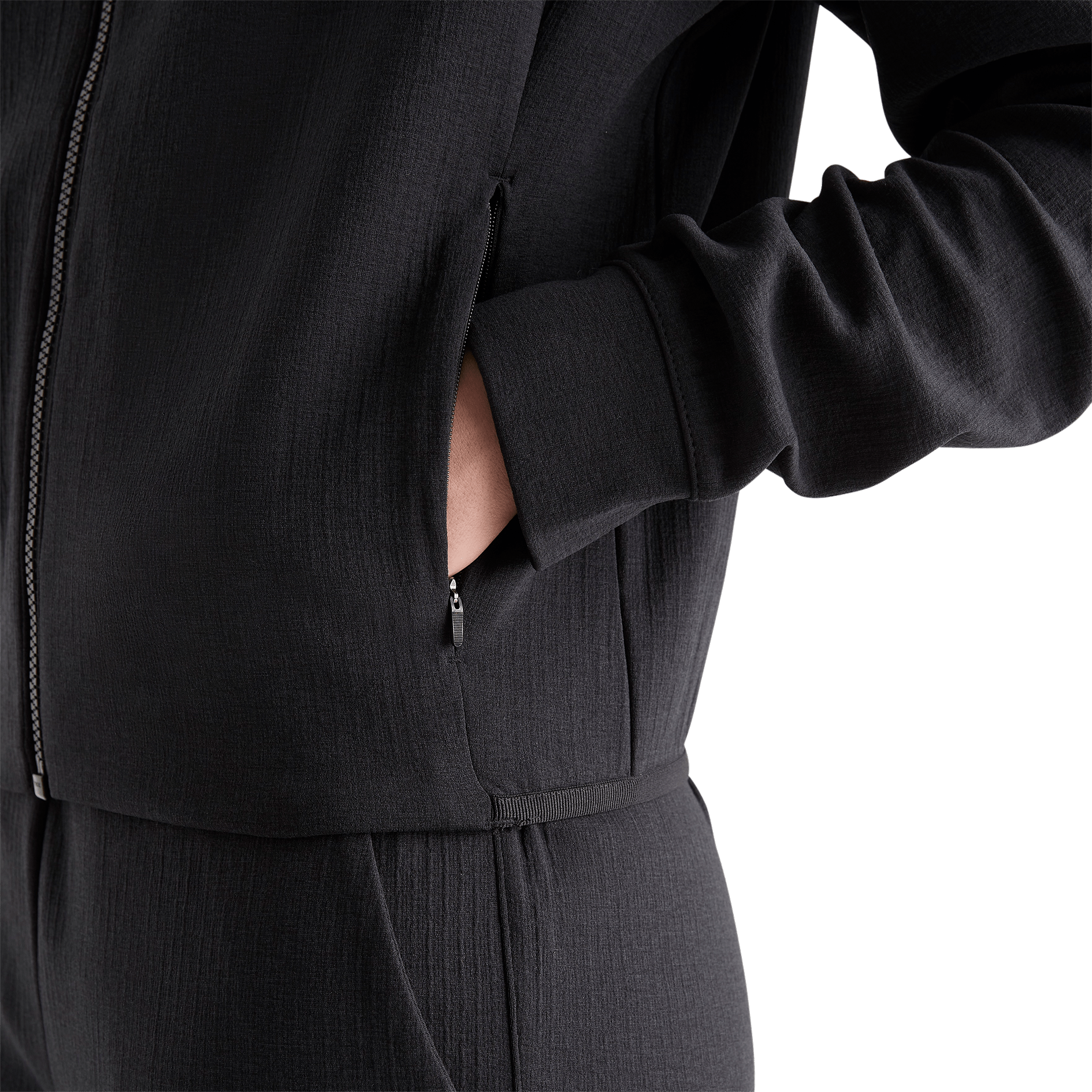 Women's Black Drive Cropped Zip-Up Pocket