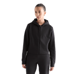Women's Black Drive Cropped Zip-Up Front