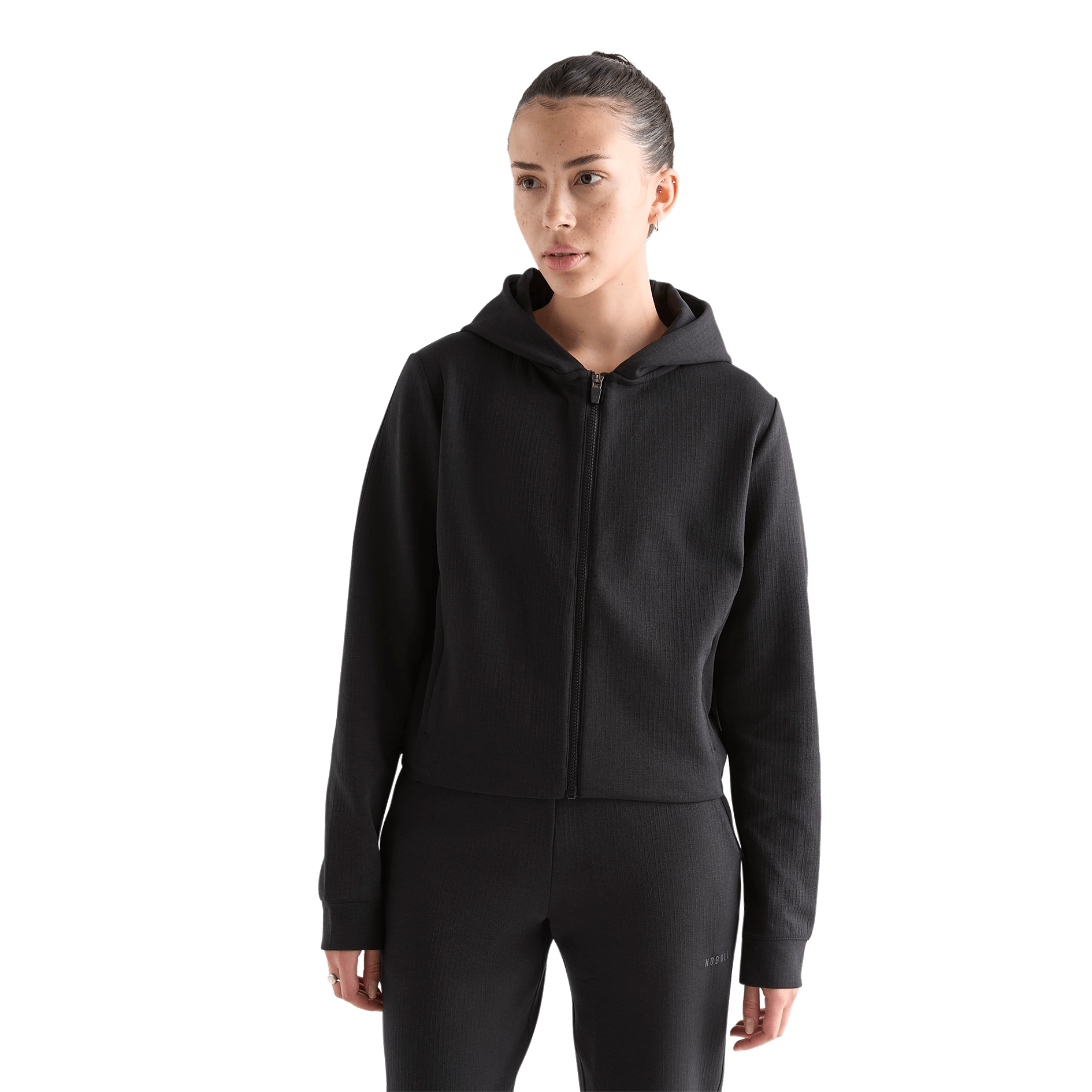 Women's Black Drive Cropped Zip-Up Front