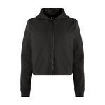 Women's Black Drive Cropped Zip-Up Silhouette Front