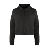 Women's Black Drive Cropped Zip-Up Silhouette Front