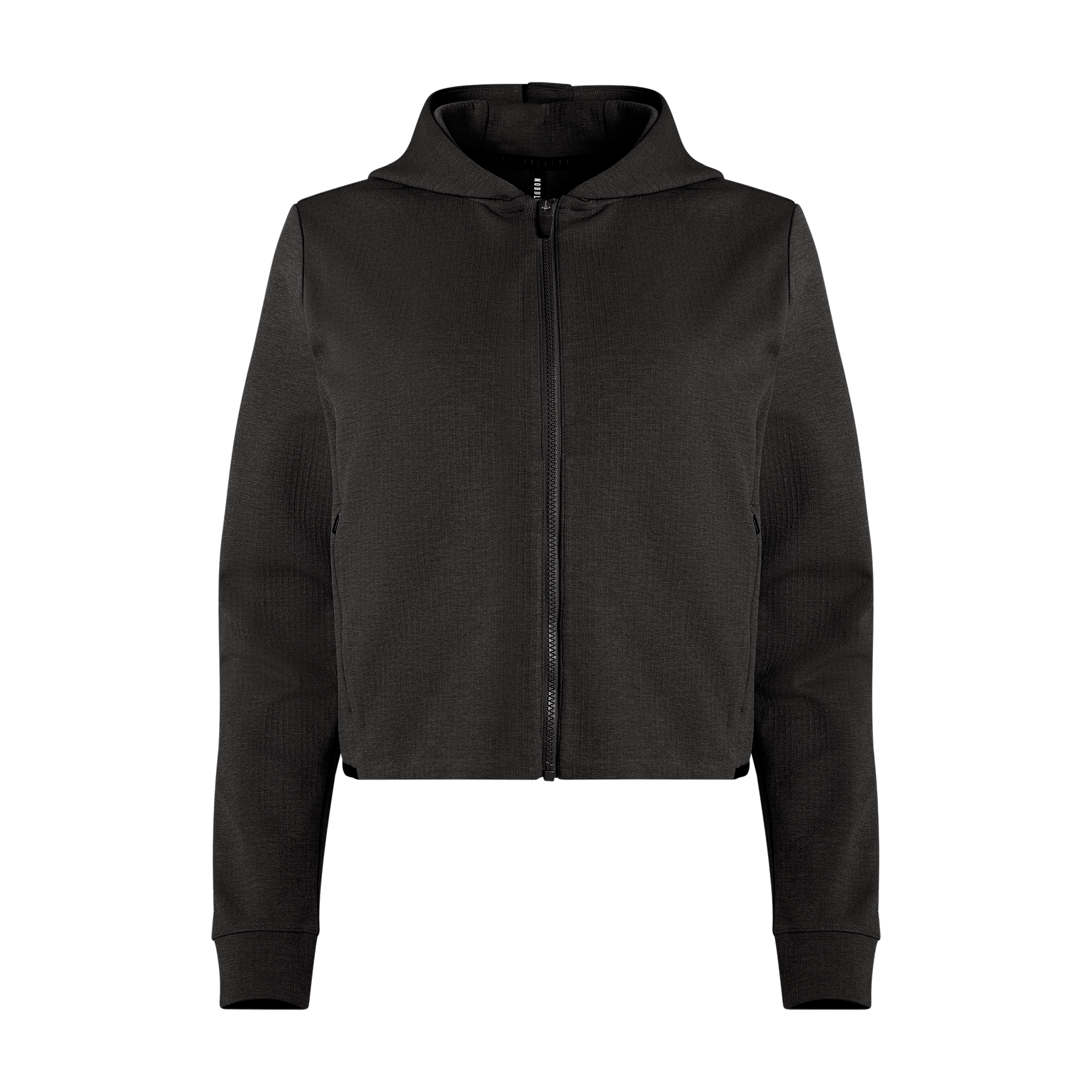 Women's Black Drive Cropped Zip-Up Silhouette Front