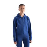 Women's Blue Quartz Drive Cropped Zip-Up Front