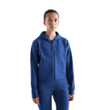Women's Blue Quartz Drive Cropped Zip-Up Front