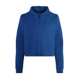Women's Blue Quartz Drive Cropped Zip-Up Silhouette Front