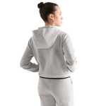 Women's Heather Grey Drive Cropped Zip-Up Back