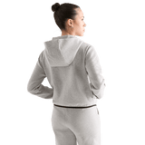Women's Heather Grey Drive Cropped Zip-Up Back