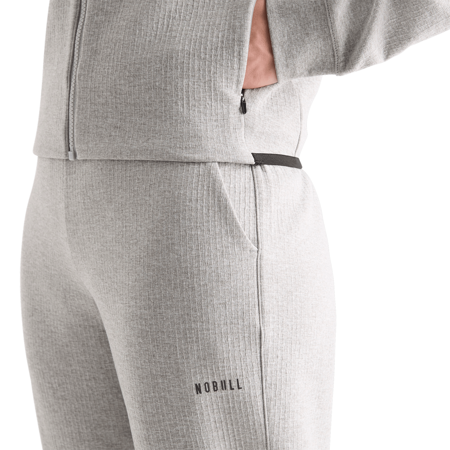 Women's Heather Grey Drive Cropped Zip-Up Pocket