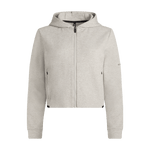 Women's Heather Grey Drive Cropped Zip-Up Silhouette Front
