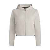 Women's Heather Grey Drive Cropped Zip-Up Silhouette Front