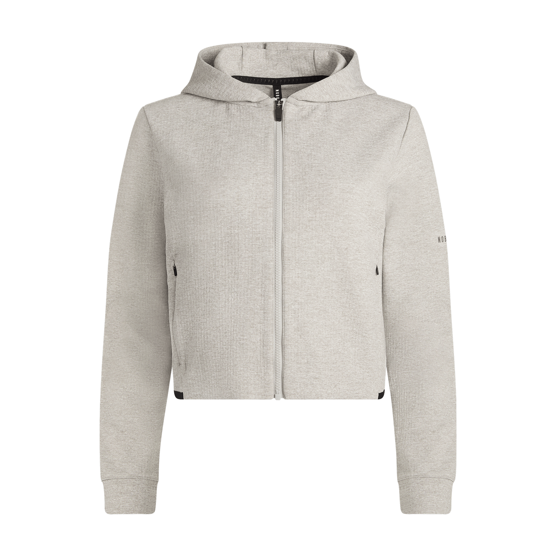 Women's Heather Grey Drive Cropped Zip-Up Silhouette Front