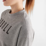 Women's Heather Grey NOBULL Crew Sweatshirt Side Angle