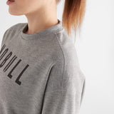 Women's Heather Grey NOBULL Crew Sweatshirt Side Angle