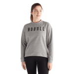 Women's Heather Grey NOBULL Crew Sweatshirt Front Angle